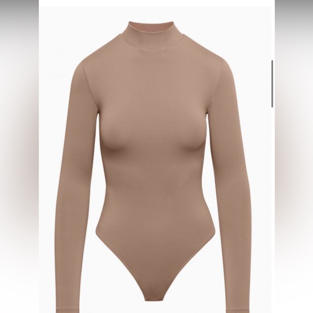 Aritzia Beige Long Sleeve Bodysuit